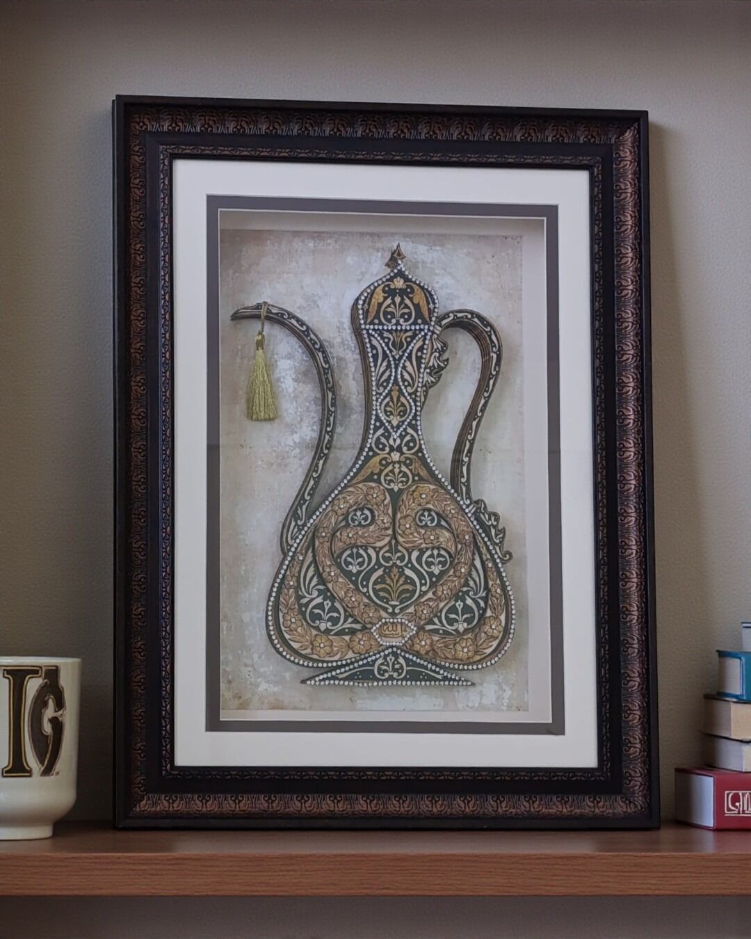 Osmanlı İbriği Altın Varaklı Rölyef Tablo