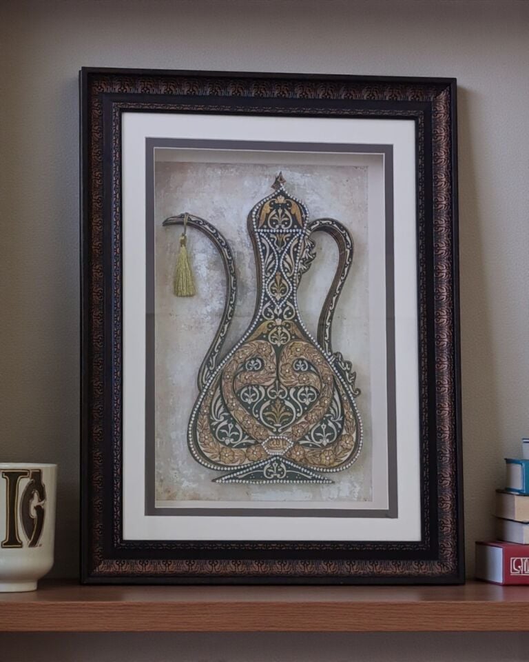 Osmanlı İbriği Altın Varaklı Rölyef Tablo